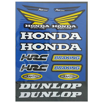 Наклейки TB Honda Dunlop blue A4