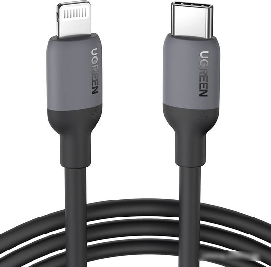 Кабель Ugreen US387 20304 USB Type-C - Lightning (1 м, черный) - фото 1 - id-p215307833