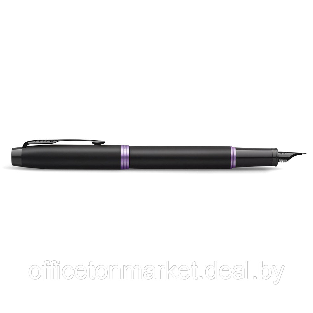 Ручка перьевая Parker "IM Vibrant Rings F315", M, черный, фиолетовый, патрон синий - фото 5 - id-p215230440