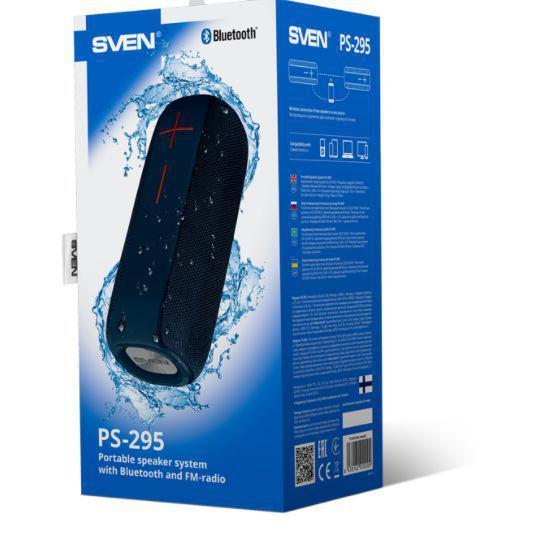 Портативный беспроводной bluetooth динамик акустическая колонка SVEN PS-295 синяя блютуз для телефона - фото 3 - id-p214716196