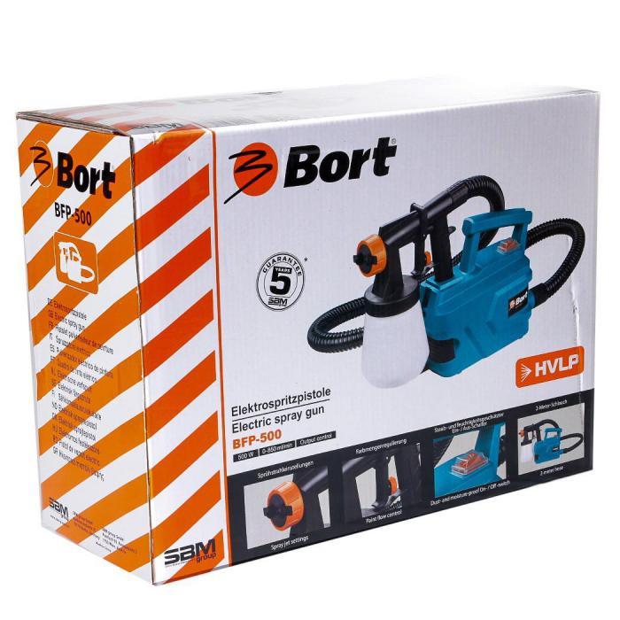 Краскораспылитель Bort BFP-500 Ручной электрический краскопульт для краски - фото 5 - id-p214779422