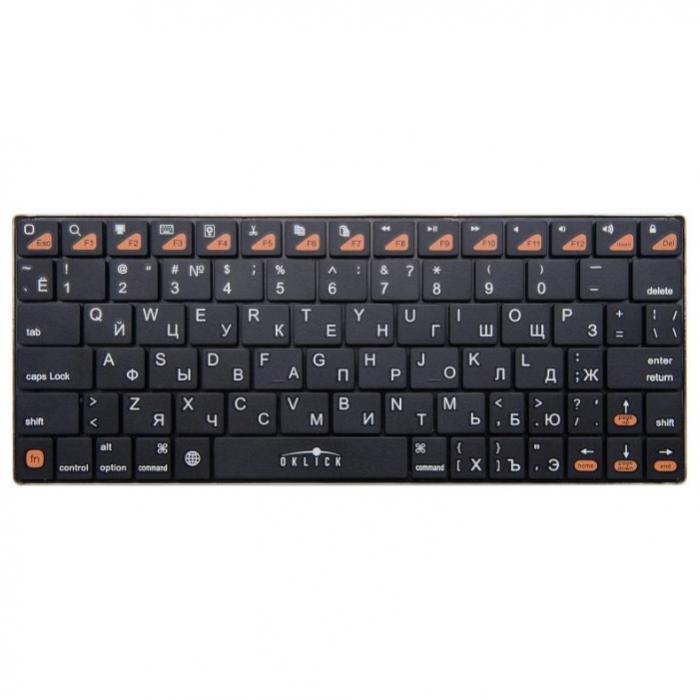 Беспроводная компактная клавиатура Oklick 840S Wireless Bluetooth Keyboard для компьютера ПК - фото 1 - id-p215038932