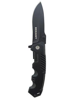 Нож складной полуавтоматический Rexant 12-4905-2 черный охотничий туристический тактический с клипсой