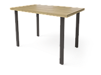 Кухонный стол Прага (1300х800), ЛДСП Дуб табачный крафт / Металлокаркас Черный