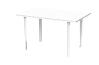 Обеденный стол Прага (1300х800), ЛДСП Белый / Металлокаркас Белый