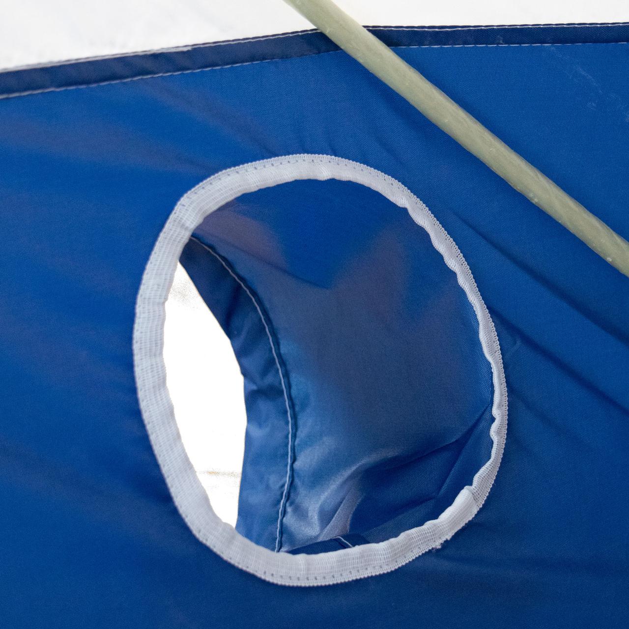 Палатка зимняя куб СЛЕДОПЫТ 210х210х214 см, Oxford 210D PU 1000, 4-местная ,цв. бело-синий (Уценка) - фото 4 - id-p215313158