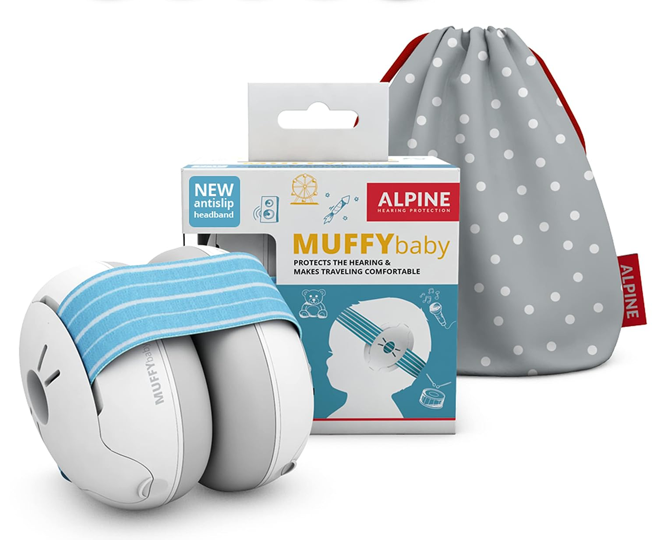 Противошумные наушники Alpine Muffy Baby Blue для младенцев и маленьких детей