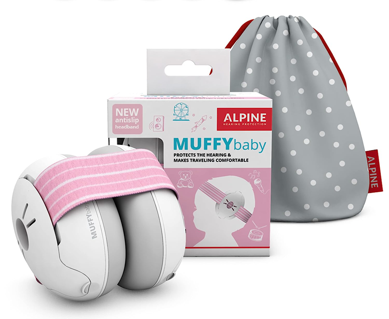 Противошумные наушники Alpine Muffy Baby Pink для младенцев и маленьких детей - фото 1 - id-p154526538