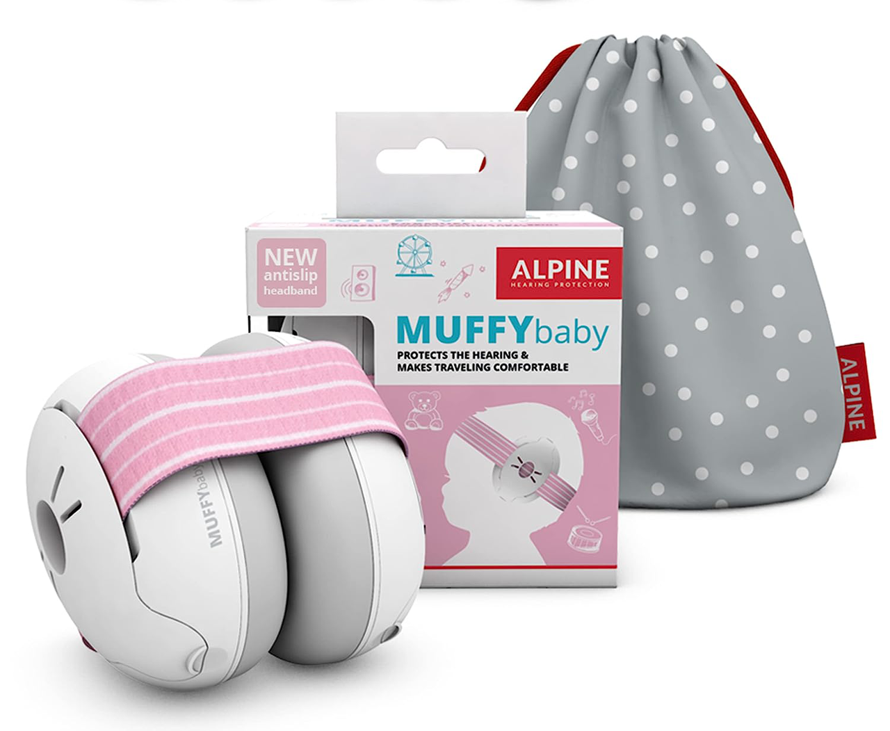 Противошумные наушники Alpine Muffy Baby Pink для младенцев и маленьких детей - фото 1 - id-p148618965