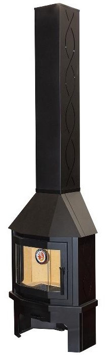 Печь-камин Мюнхен пристенно угловой компакт черный
