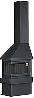 Печь-камин Прага угловой левый (правый) черный, шамот черный
