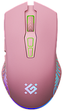 Беспроводная мышь Defender Pandora GM-502, 7 кнопок, 3200dpi, подсветка, аккумулятор 500mAh, розовая