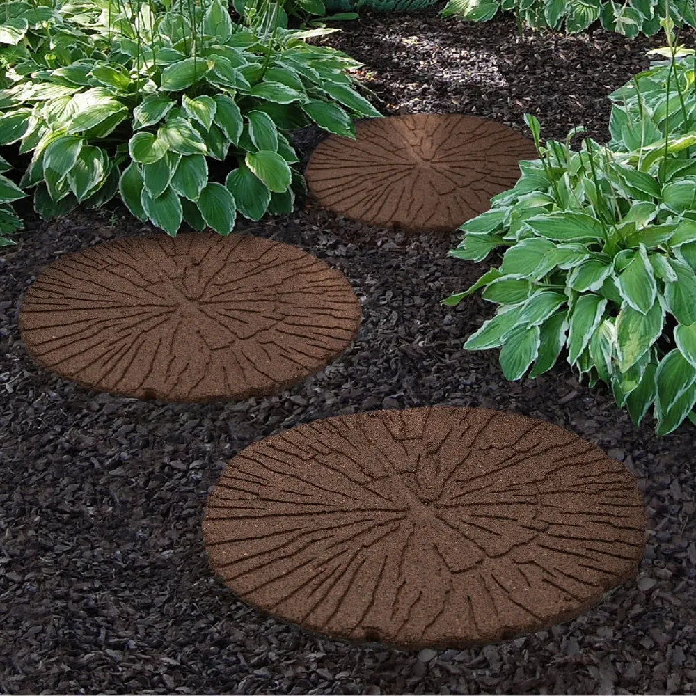 Комплект плитки садовой круглой Cracked log, 46см, земляной, 4шт - фото 4 - id-p215274244