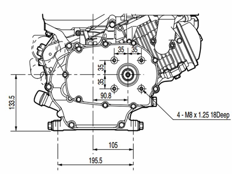 Двигатель Lifan KP460E-R (сцепление и редуктор 2:1) 20лс 18A - фото 10 - id-p181879971