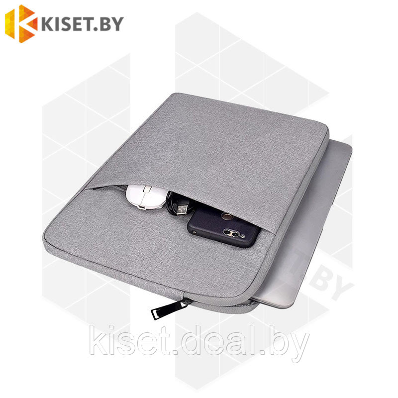 Чехол для ноутбука KST до 15.6 дюймов с доп. карманом серый - фото 2 - id-p215325483