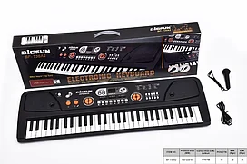 Детский синтезатор с микрофоном Bigfun BF-730A2 от сети 73 см пианино, микрофон, USB, MP3, запись, 61 клавиша