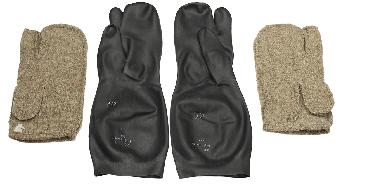 Защитные перчатки зимние БЗ-1М от комплекта химзащиты (ОЗК). Размер №2. - фото 1 - id-p215327798