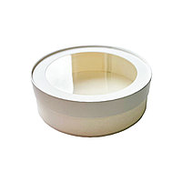 Коробка круглая под зефир, печенье, макароны Белая (РБ, d 200 h 70 мм)