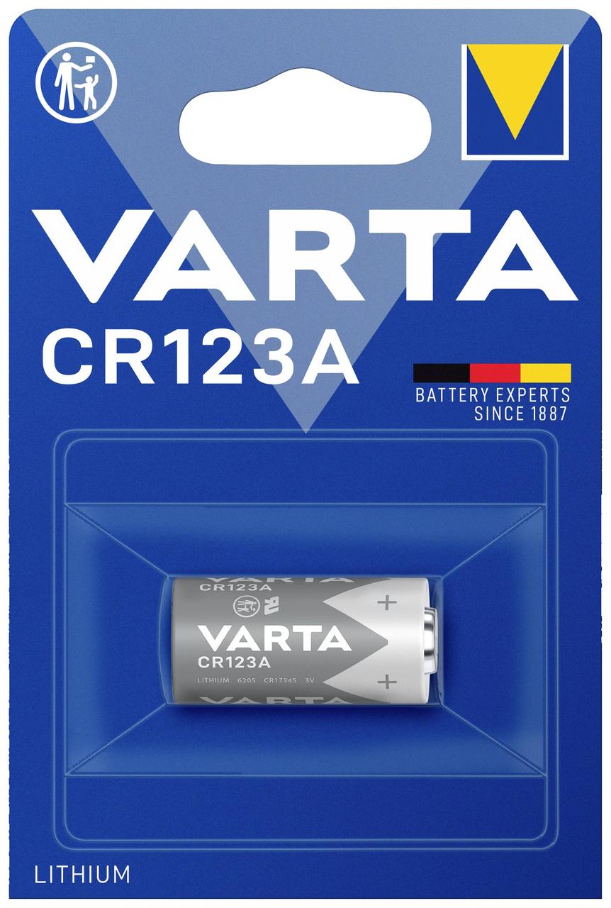 Элемент питания CR123A - VARTA, 3V, Lithium (16340, 17350, LR123)