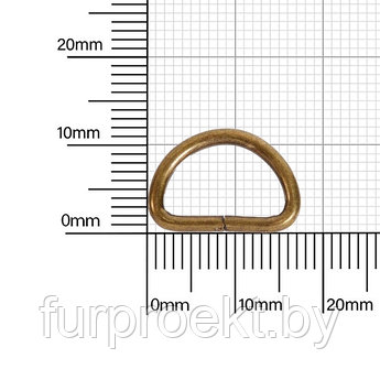 Полукольцо 13,3х8,5мм (1,9мм) антик роллинг D
