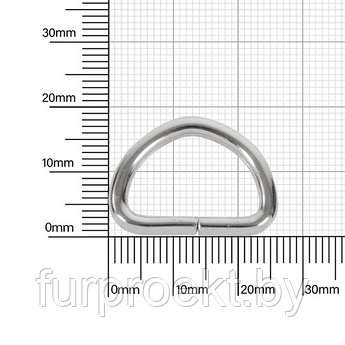 Полукольцо 20х12мм (3мм) никель роллинг (4666(20)) D