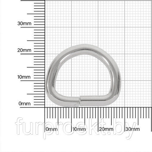 Полукольцо 20х15мм (4мм) никель роллинг