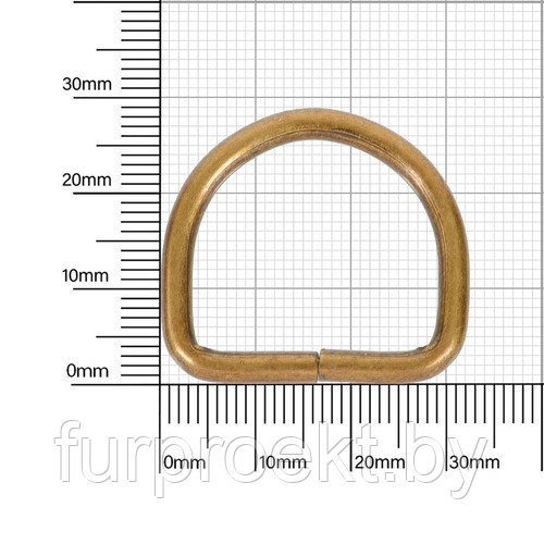 Полукольцо 25х22мм (3,5мм) антик роллинг D