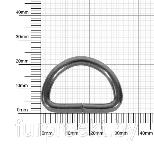 Полукольцо 25х16мм (4мм) блек никель роллинг D - фото 1 - id-p156610711
