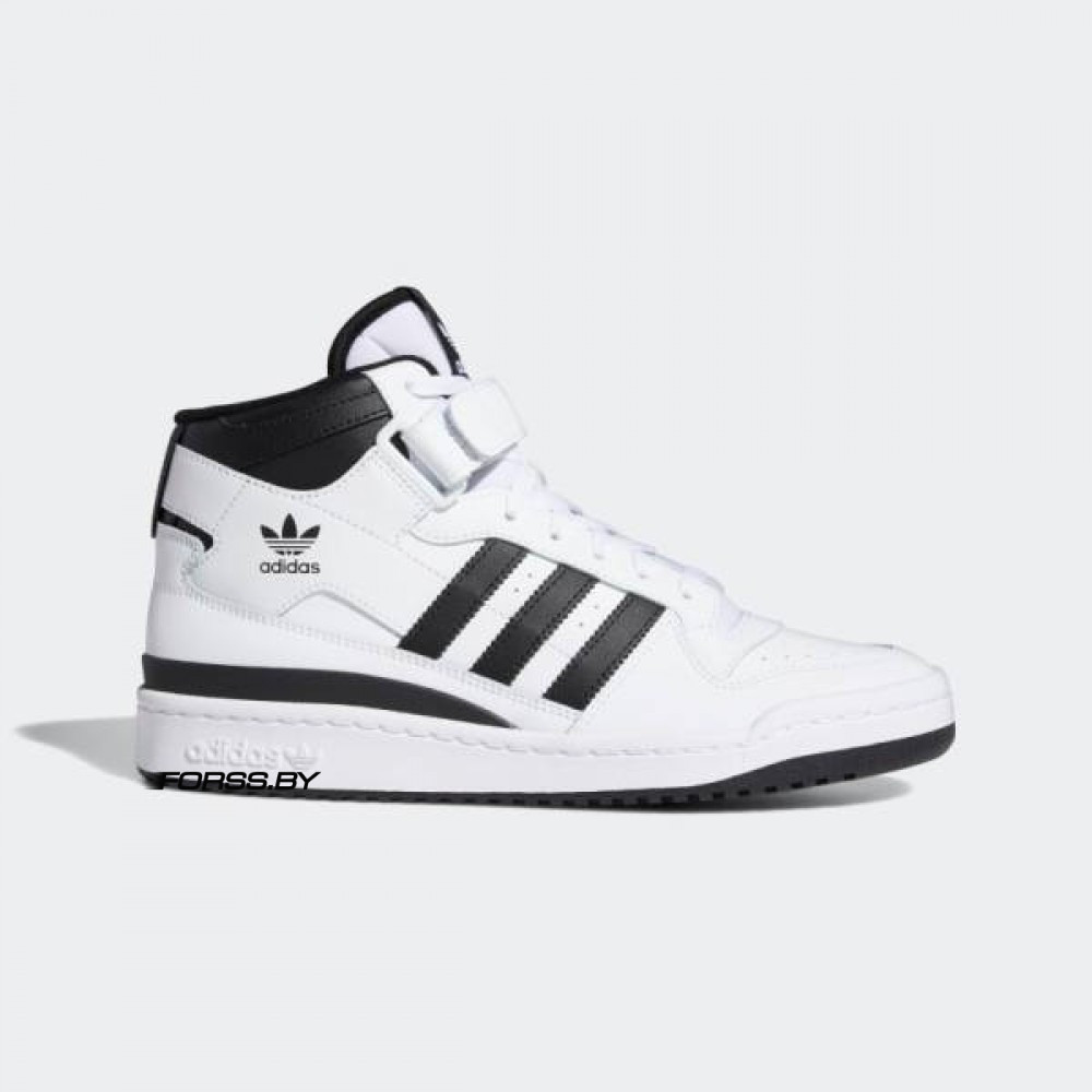 Кроссовки Adidas Forum Mid (White-Black) - фото 1 - id-p215329802