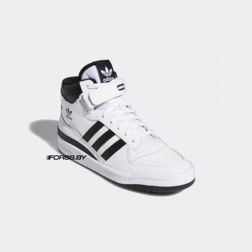 Кроссовки Adidas Forum Mid (White-Black) - фото 2 - id-p215329802