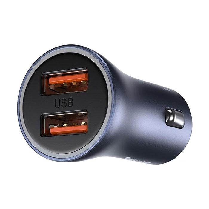 Автомобильная зарядка Baseus Golden Contactor Pro Dual-USB Car Charger (темно-серый) - фото 1 - id-p215329657