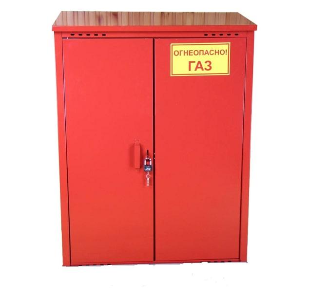Шкаф для газовых баллонов двойной 2х50 л высота 1,4м красный - фото 1 - id-p215330619