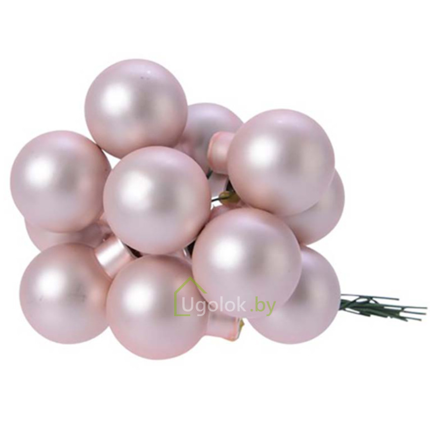 Набор елочных шаров Kaemingk 144 шт. 2 см розовый матовый - фото 1 - id-p215331298
