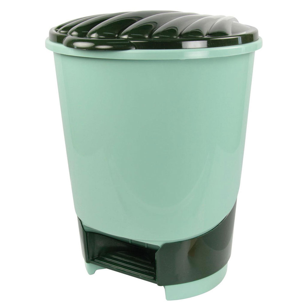 Ведро для мусора с педалью 10 л (зеленый) - фото 1 - id-p215331371