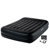 Кровать самонадувная с подголовником Intex Pillow Rest, 203*152*42 см (64124)