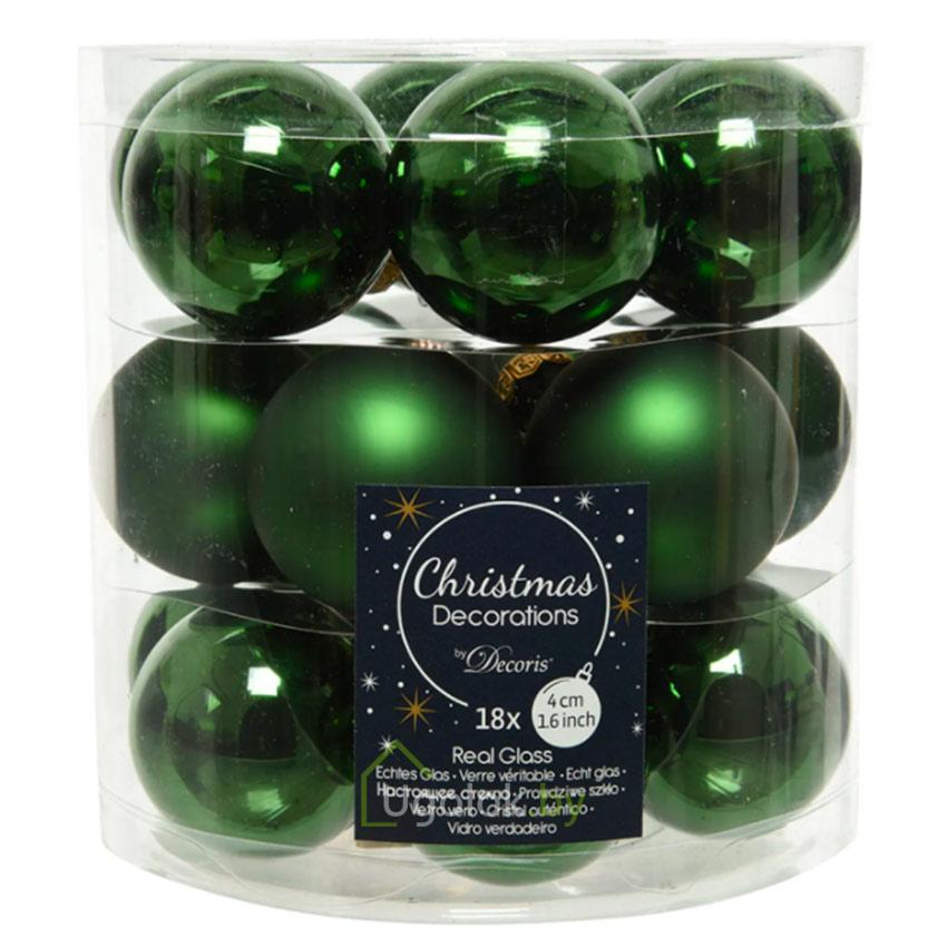 Набор елочных шаров Kaemingk 18 шт. 4 см сосновый зеленый - фото 1 - id-p215331036