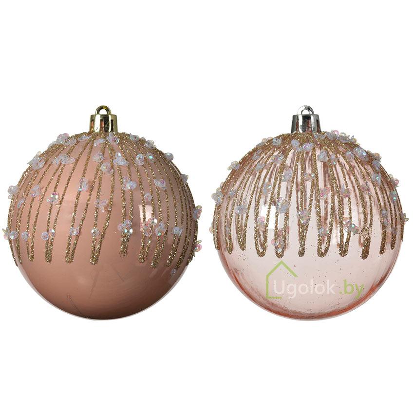 Елочное украшение Шар Kaemingk 1 шт. 8 см розовый - фото 1 - id-p215331078