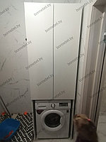 Шкаф-пенал под стиральную машину белый без ручек