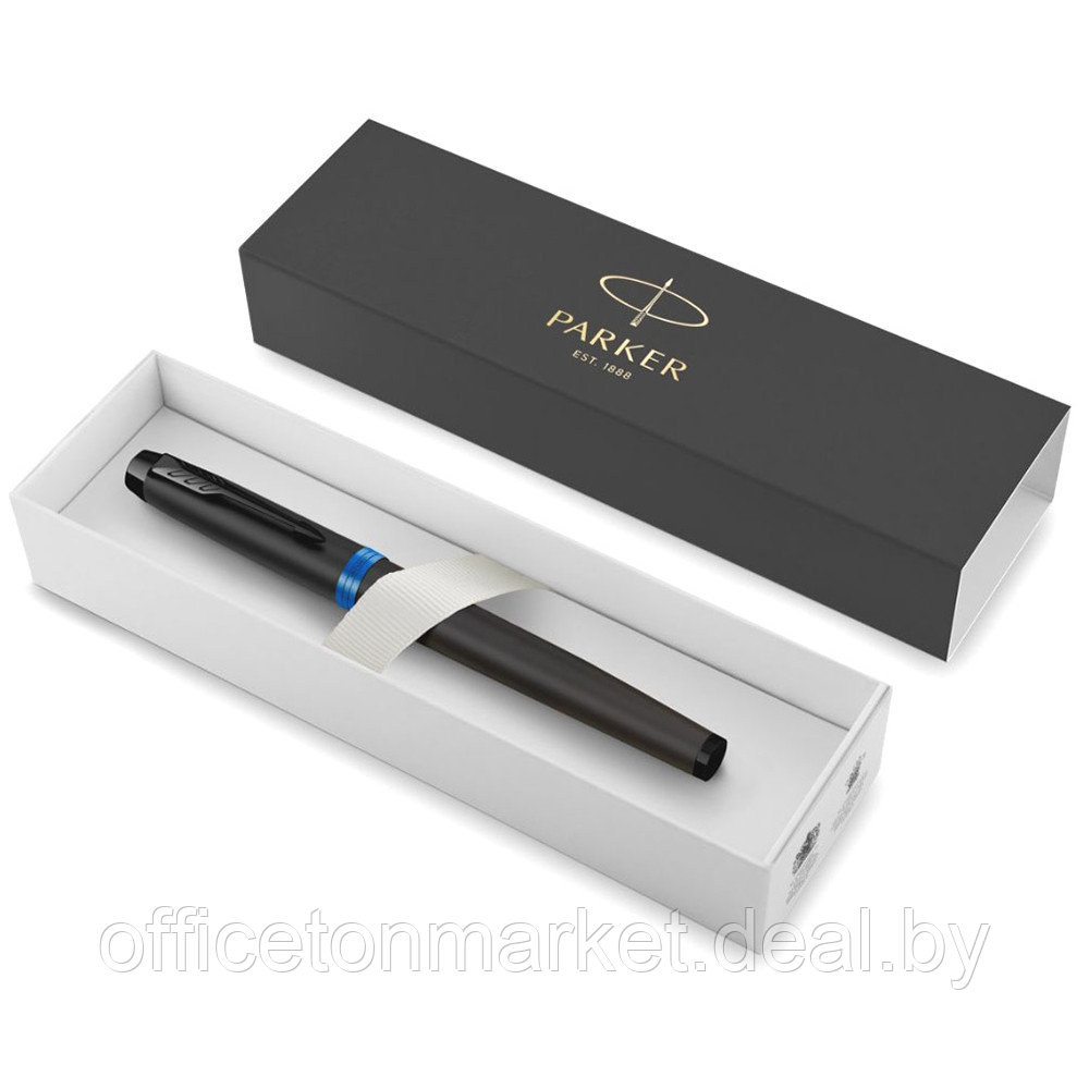 Ручка-роллер Parker "IM Vibrant Rings T315 Marine Blue PVD", 0,5 мм, черный, синий, стерж. черный - фото 2 - id-p215336886