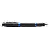 Ручка-роллер Parker "IM Vibrant Rings T315 Marine Blue PVD", 0,5 мм, черный, синий, стерж. черный, фото 5