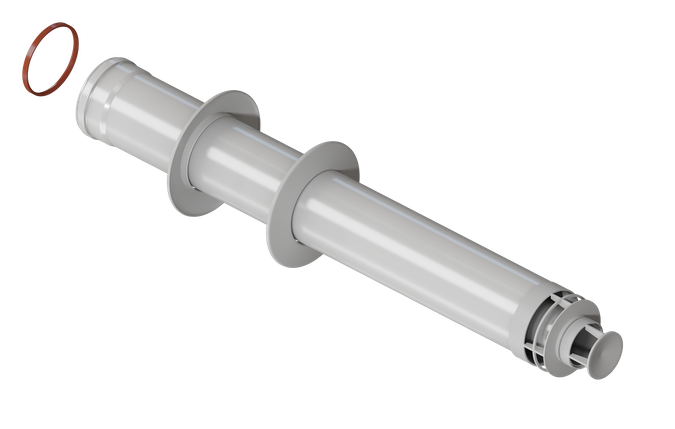 Труба коаксильная 60/100 L750 с наконечником KRATS, фото 2