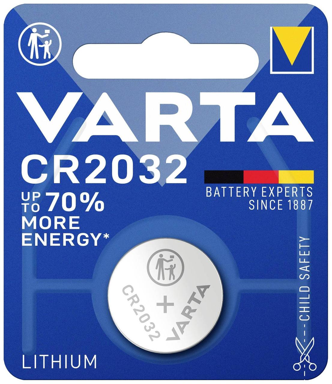 Элемент питания CR2032 - VARTA, 3V, Lithium - фото 1 - id-p215337962