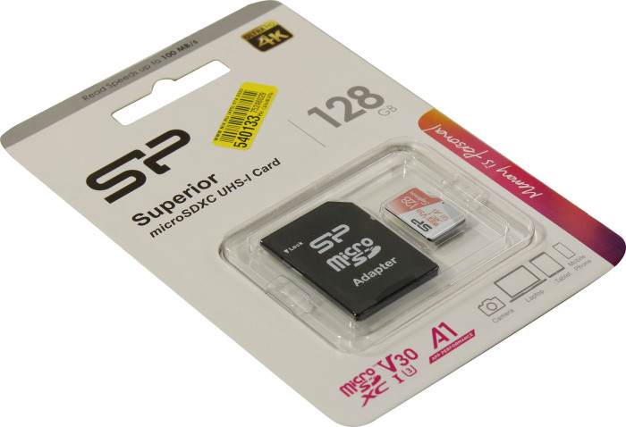 Карта памяти Silicon Power SP128GBSTXDV3V20SP microSDXC Memory Card 128Gb UHS-I U3 V30 A1 + microSD-- SD - фото 1 - id-p215338075