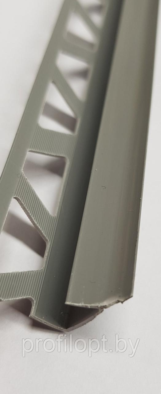 Уголок (раскладка) для плитки внутренний ПВХ 8 мм., 2,5м. Серый