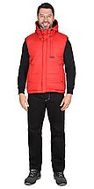 Жилет СИРИУС-ЗОДИАК утепленный с капюшоном красный с флисовой подкладкой, фото 3
