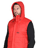 Жилет СИРИУС-ЗОДИАК утепленный с капюшоном красный с флисовой подкладкой, фото 4