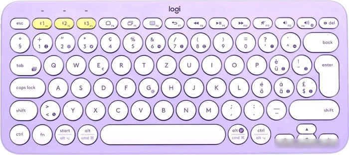 Клавиатура Logitech Multi-Device K380 Bluetooth 920-011166 (фиолетовый/белый, нет кириллицы) - фото 1 - id-p215338547