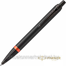 Ручка шариковая автоматическая Parker "IM Vibrant Rings K315", 0,7 мм, черный, оранжевый, стерж. синий