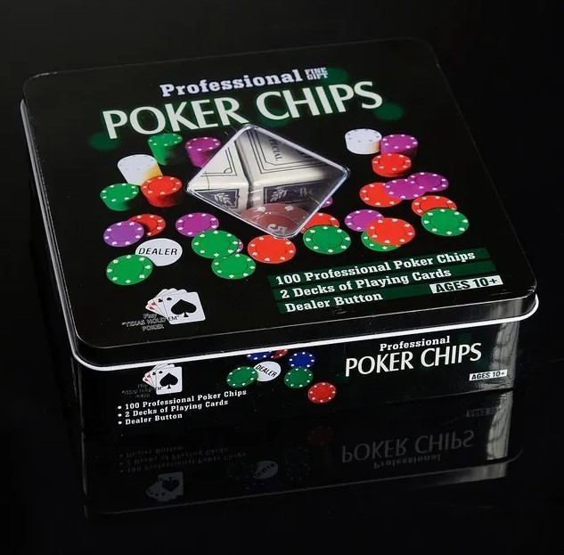 Набор для игры в покер "Professional Poker Chips", 100 фишек + 2 колоды карт - фото 5 - id-p215340593