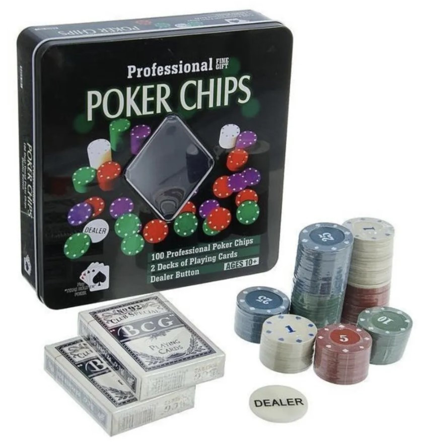 Набор для игры в покер "Professional Poker Chips", 100 фишек + 2 колоды карт - фото 6 - id-p215340593